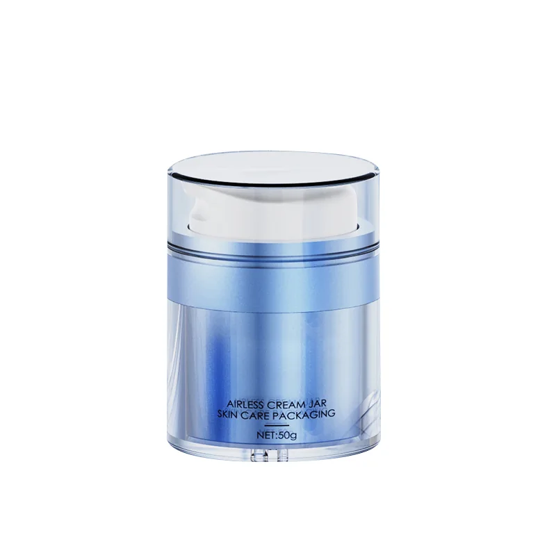 Blue cosmetic jar with matching lid